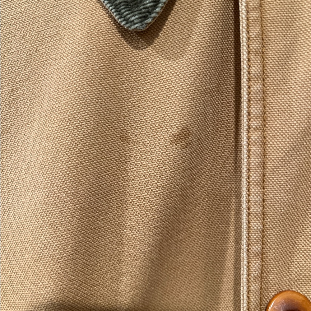 L.L. Bean Tan Field Jacket with Green Corduroy Collar Size XXL - Picture 3 of 11